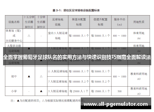 全面掌握葡萄牙足球队名的实用方法与快速识别技巧指南全面解读法